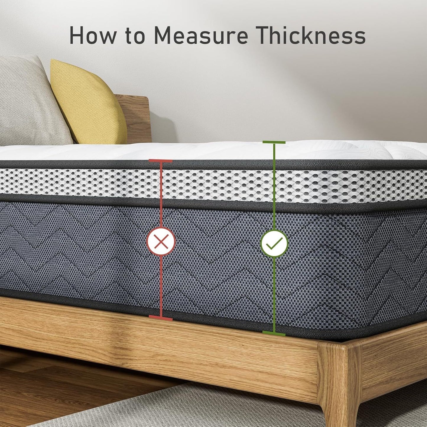 Twin Hybrid Innerspring Mattress - Plush Foam Spring Bed | Medium Firmness XANGLO