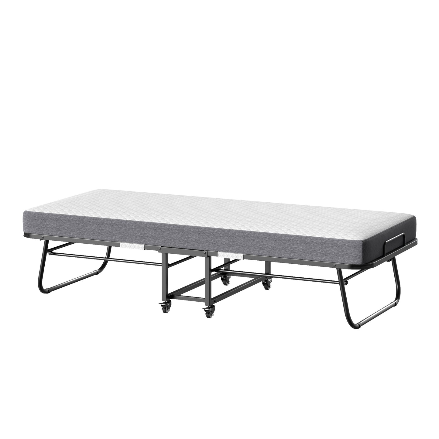 Folding Bed With Mattress Foam Mattress All Steel Pipe Frame