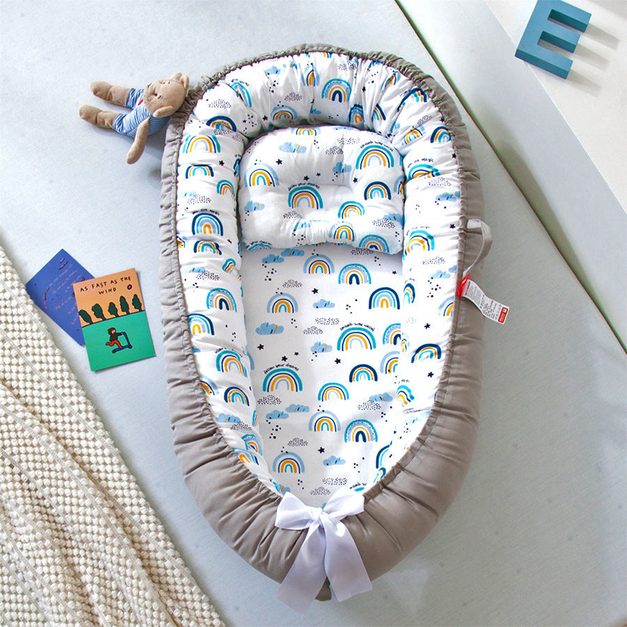 Portable Baby Nest - Foldable Newborn Bed with Removable Cover