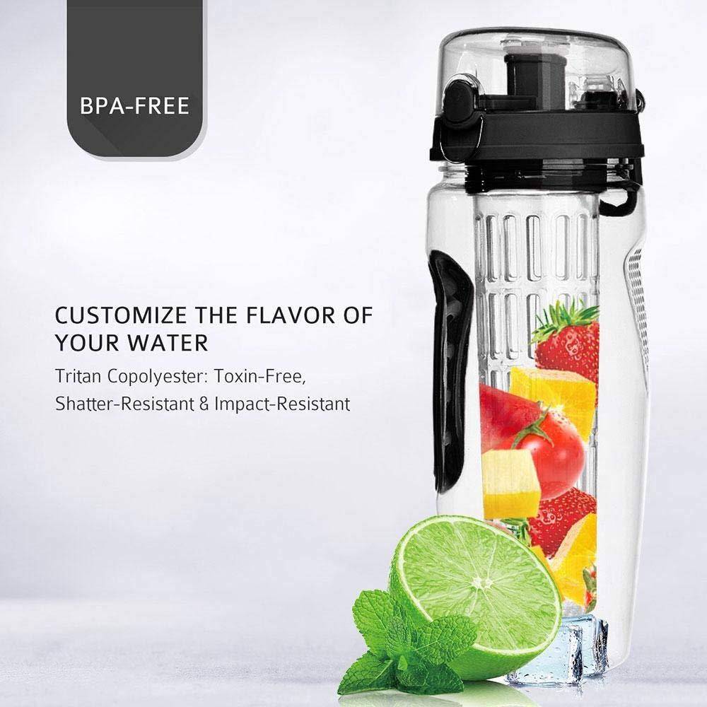 32oz Fruit Infuser Water Bottle - BPA Free Sports Bottle with Leak-Proof Design