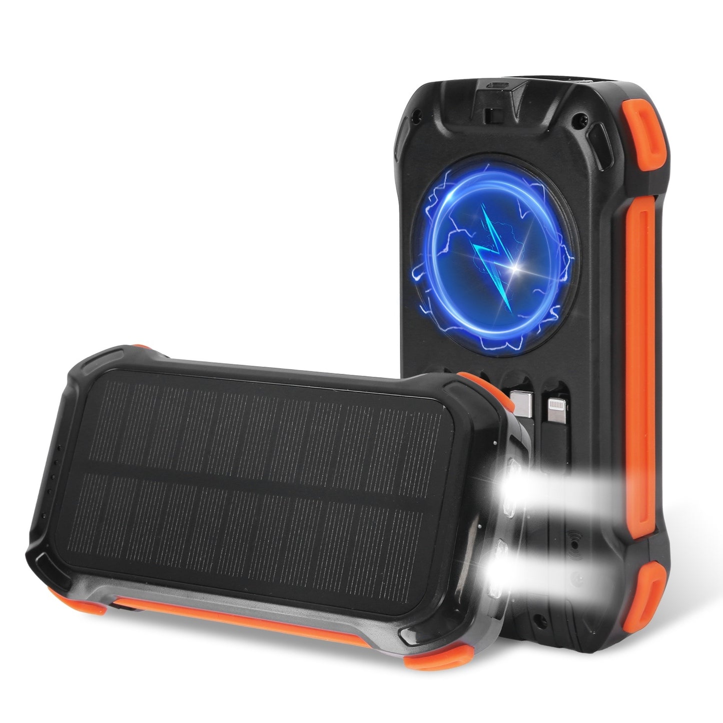 49800mAh Solar Power Bank - Portable Charger with Wireless Charging & LED Flashlight