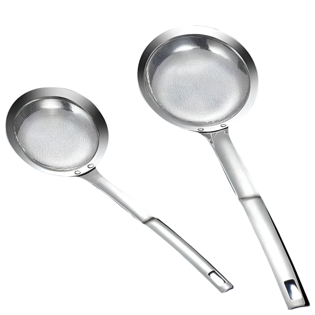 Stainless Steel Oil Strainer Spoon - Fine Mesh Kitchen Tool