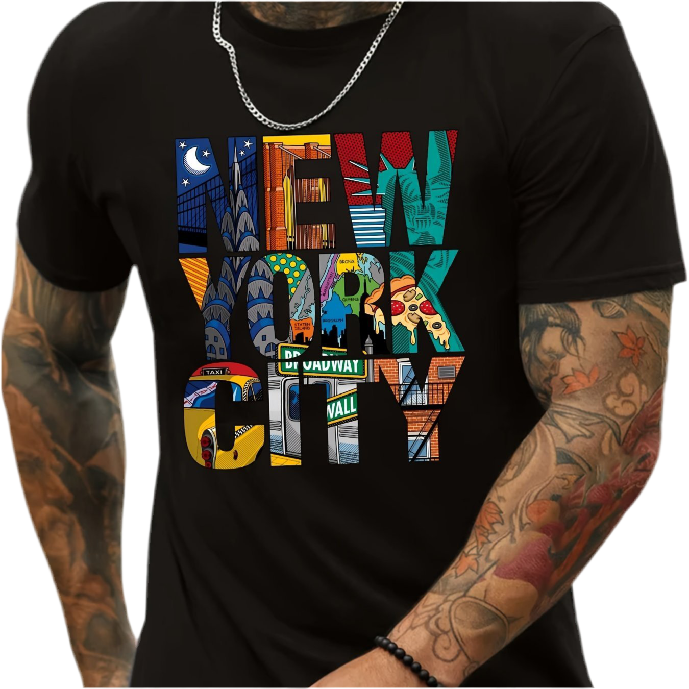 New York City Graphic T-Shirt - Men's Stretch Short Sleeve