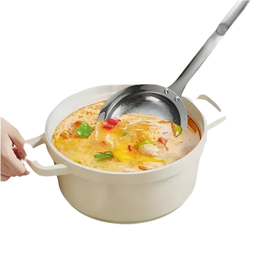 Stainless Steel Oil Strainer Spoon - Fine Mesh Kitchen Tool