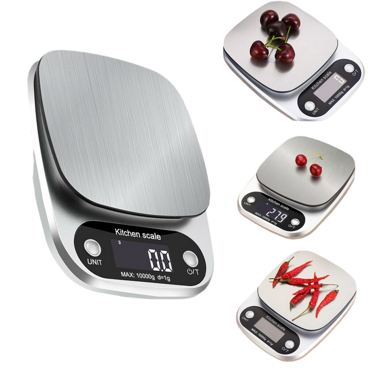 Digital Kitchen Scale 22lbs - Stainless Steel Food Scale