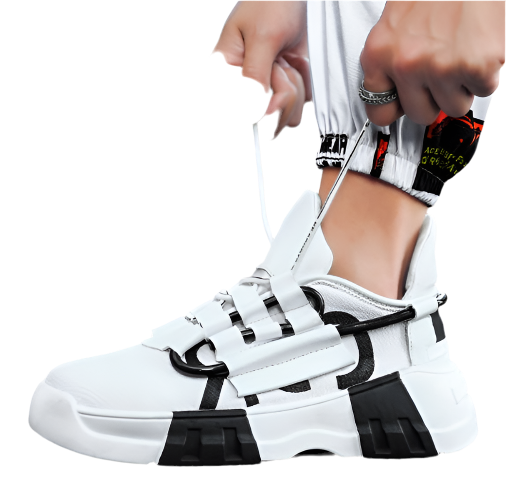Platform Sneakers - Breathable Front Strap Athletic Shoes