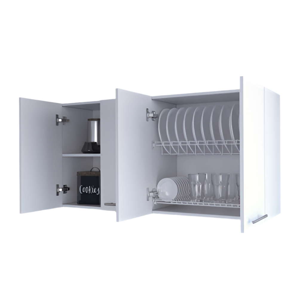 Durham Kitchen Cabinet - Four Door White Storage Cabinet