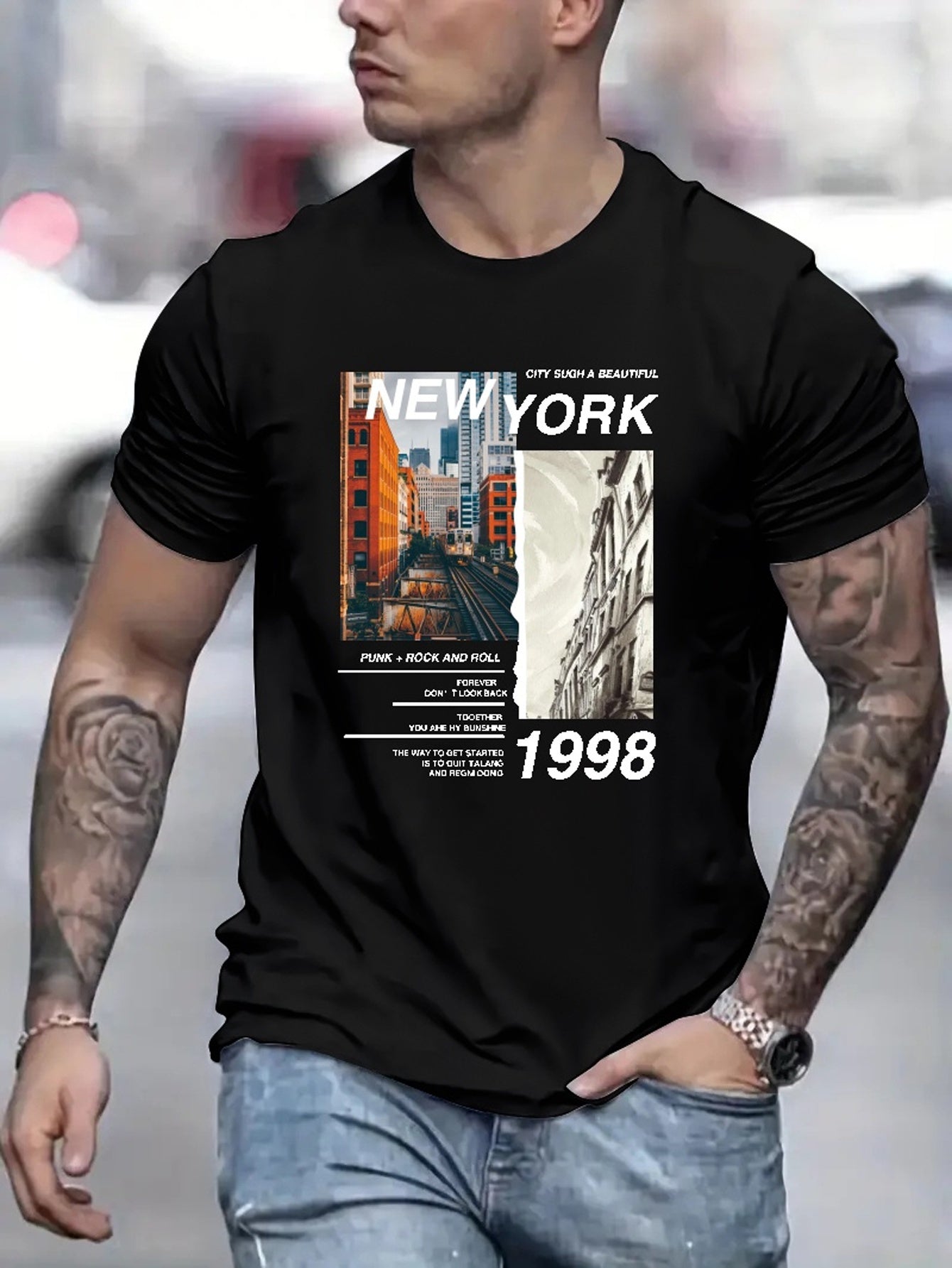 New York Men's T-Shirt - Breathable Athletic Short Sleeve