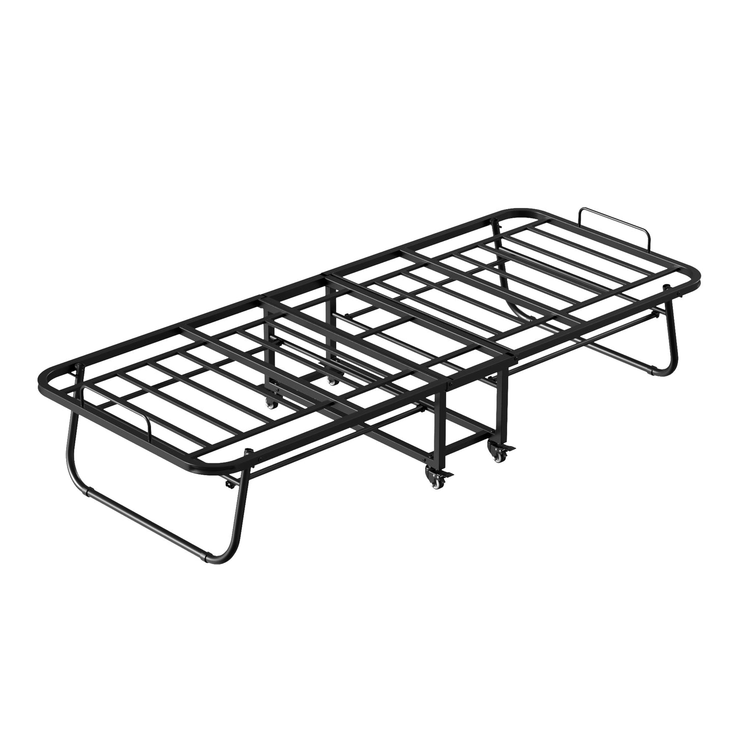 Folding Bed With Mattress Foam Mattress All Steel Pipe Frame