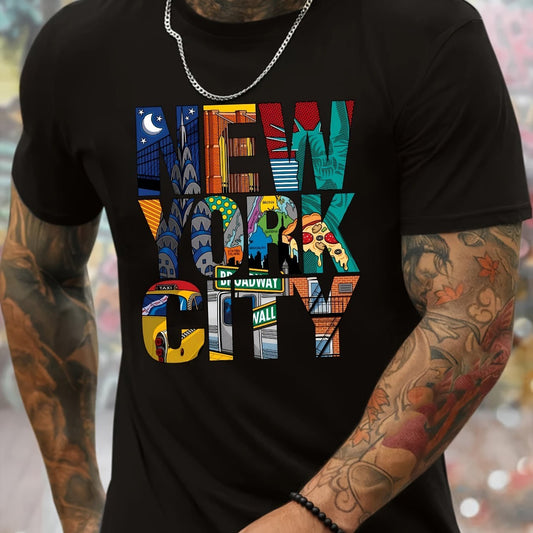 New York City Graphic T-Shirt - Men's Stretch Short Sleeve