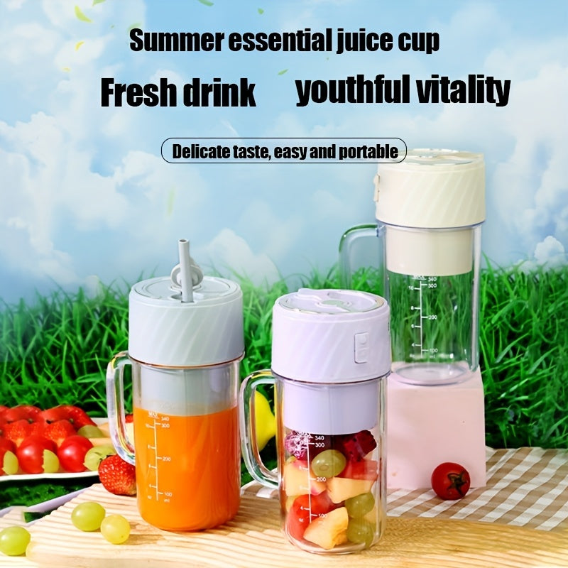Portable Rechargeable Blender - Travel Cup with Lid & Straw