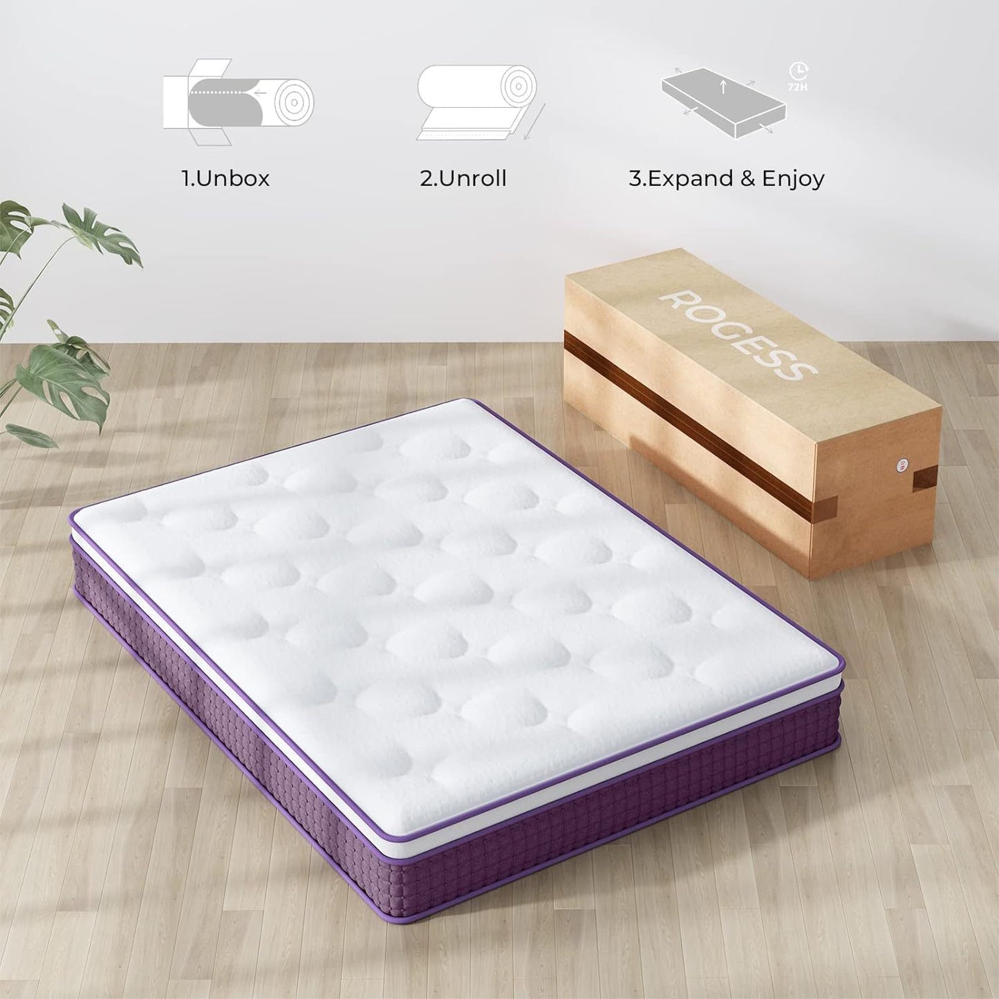 Full Hybrid Mattress - 12 Inch Medium Soft with Motion Isolation