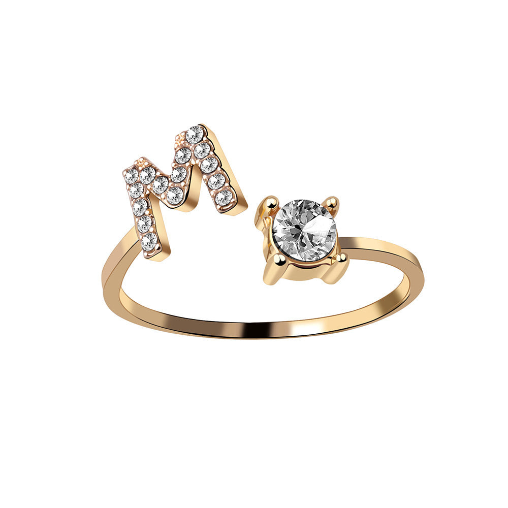 Adjustable Initial Letter Ring - 26 Letters Available