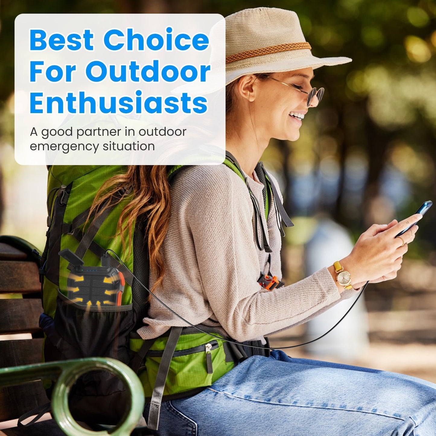 49800mAh Solar Power Bank - Portable Charger with Wireless Charging & LED Flashlight