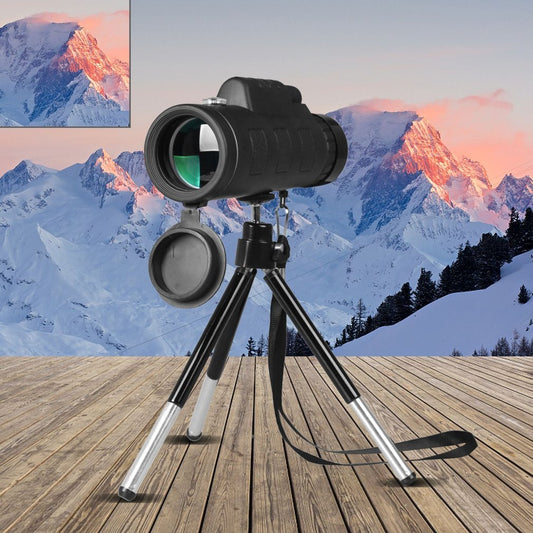 Monocular Telescope with Phone Clip & Tripod - Zoom Scope with Compass