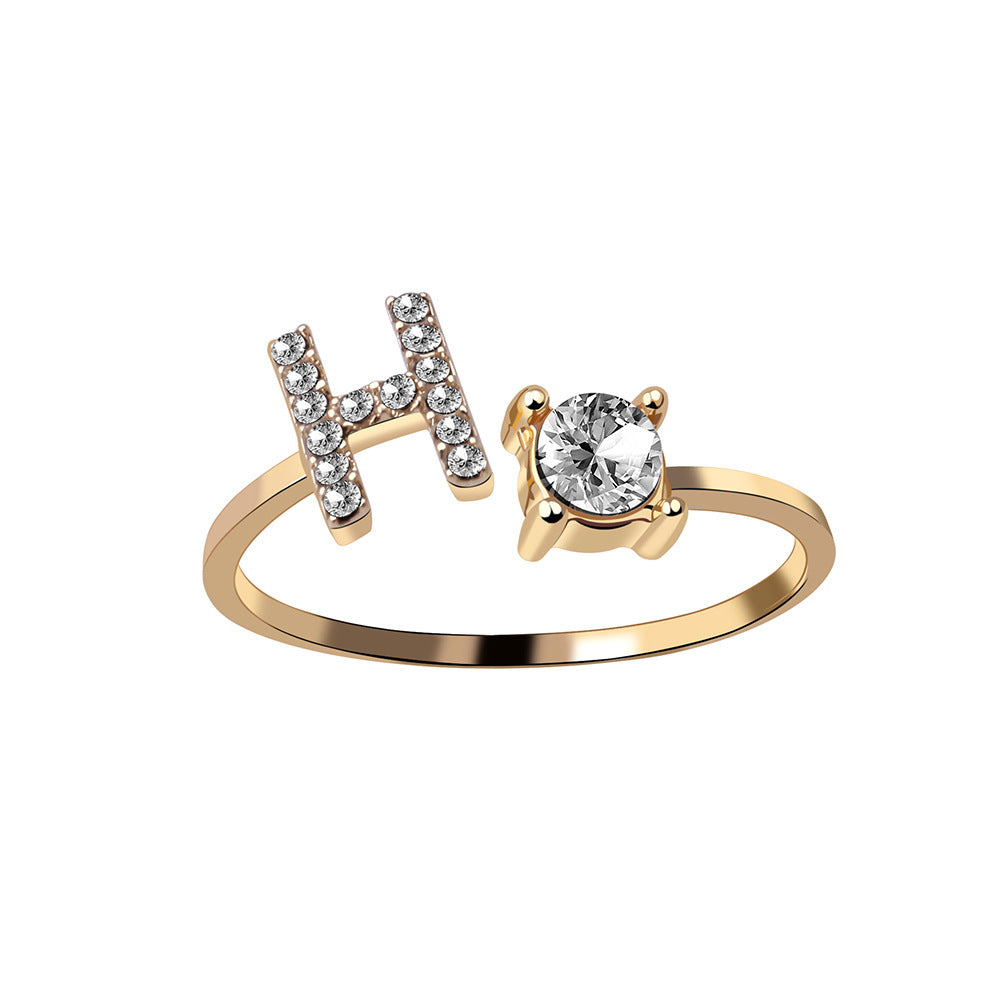 Adjustable Initial Letter Ring - 26 Letters Available