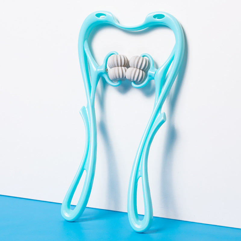 Manual Six-Wheel Neck Massager - 360° Rolling Massage Tool for Pain Relief