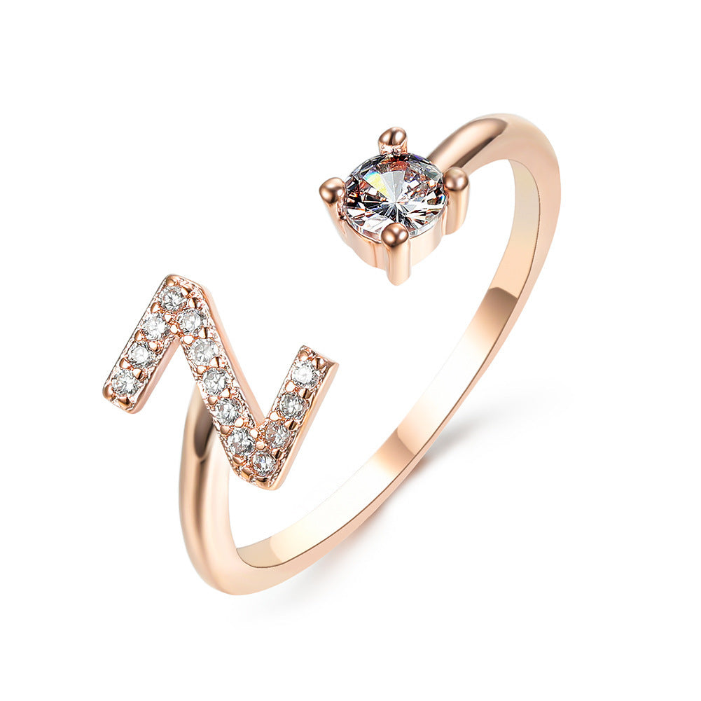 Adjustable Initial Letter Ring - 26 Letters Available