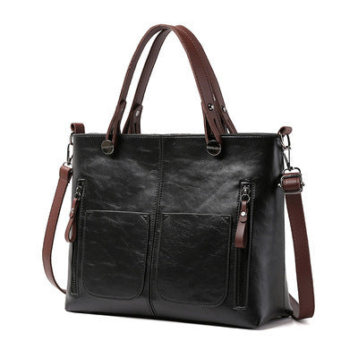 Women's Large Capacity Retro Tote Bag - Crossbody Handbag