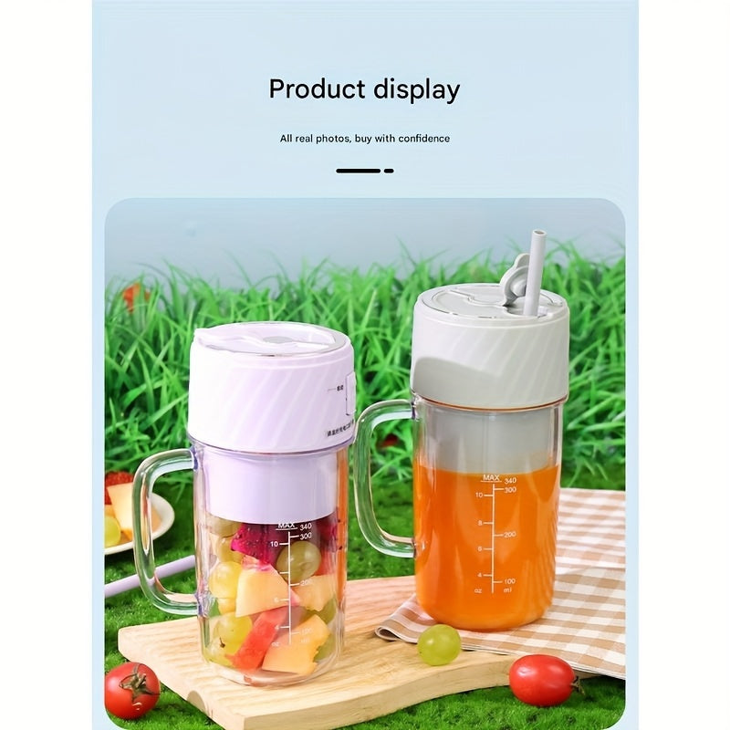 Portable Rechargeable Blender - Travel Cup with Lid & Straw