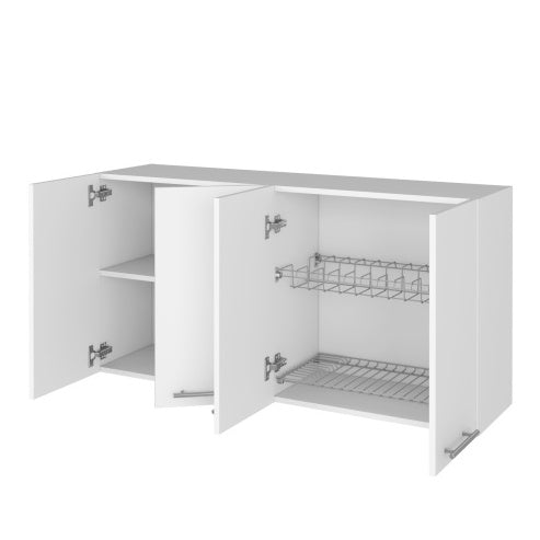 Durham Kitchen Cabinet - Four Door White Storage Cabinet