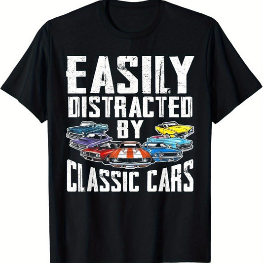 Classic Car T-Shirt - Easily Distracted Funny Tee