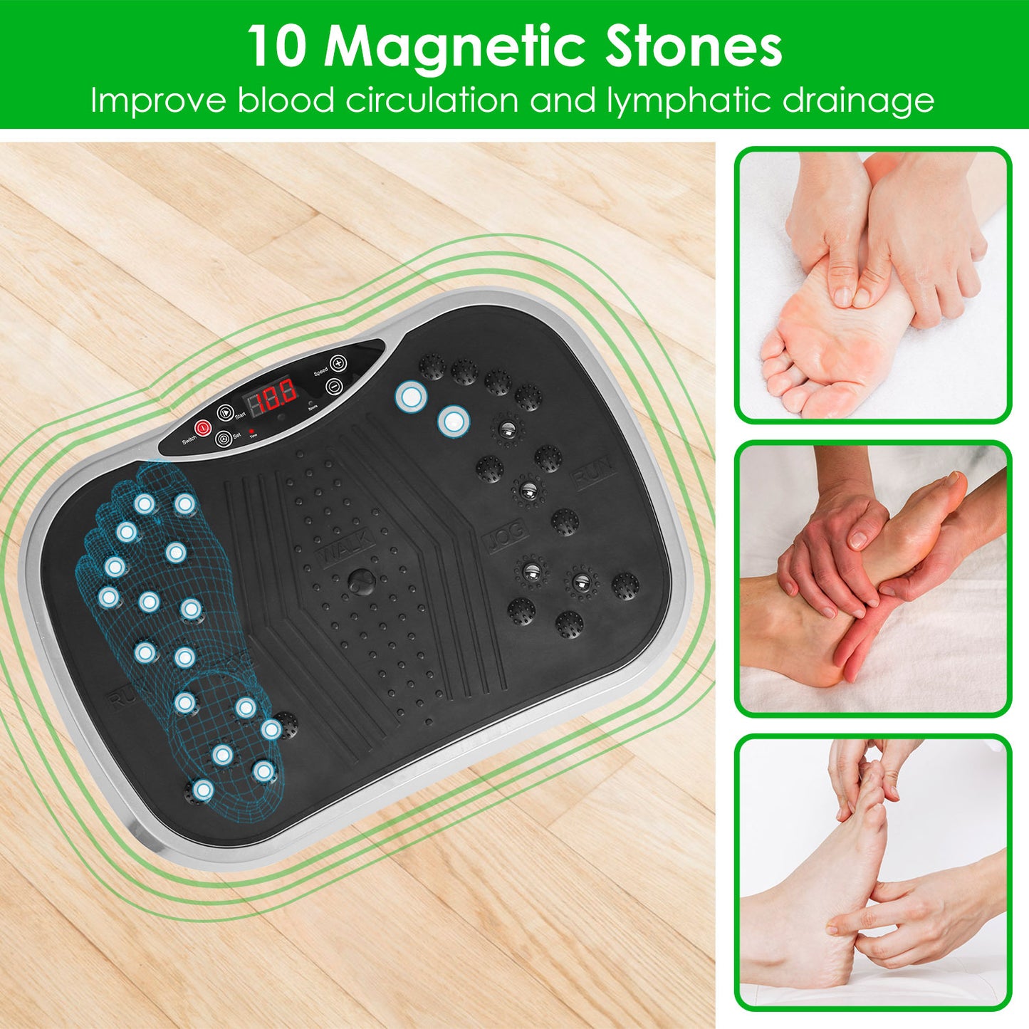 Vibration Exercise Platform with Resistance Bands - Whole Body Fitness Machine