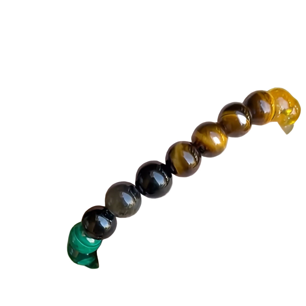 Natural Stone Crystal Bracelet - Citrine Malachite Healing Stones