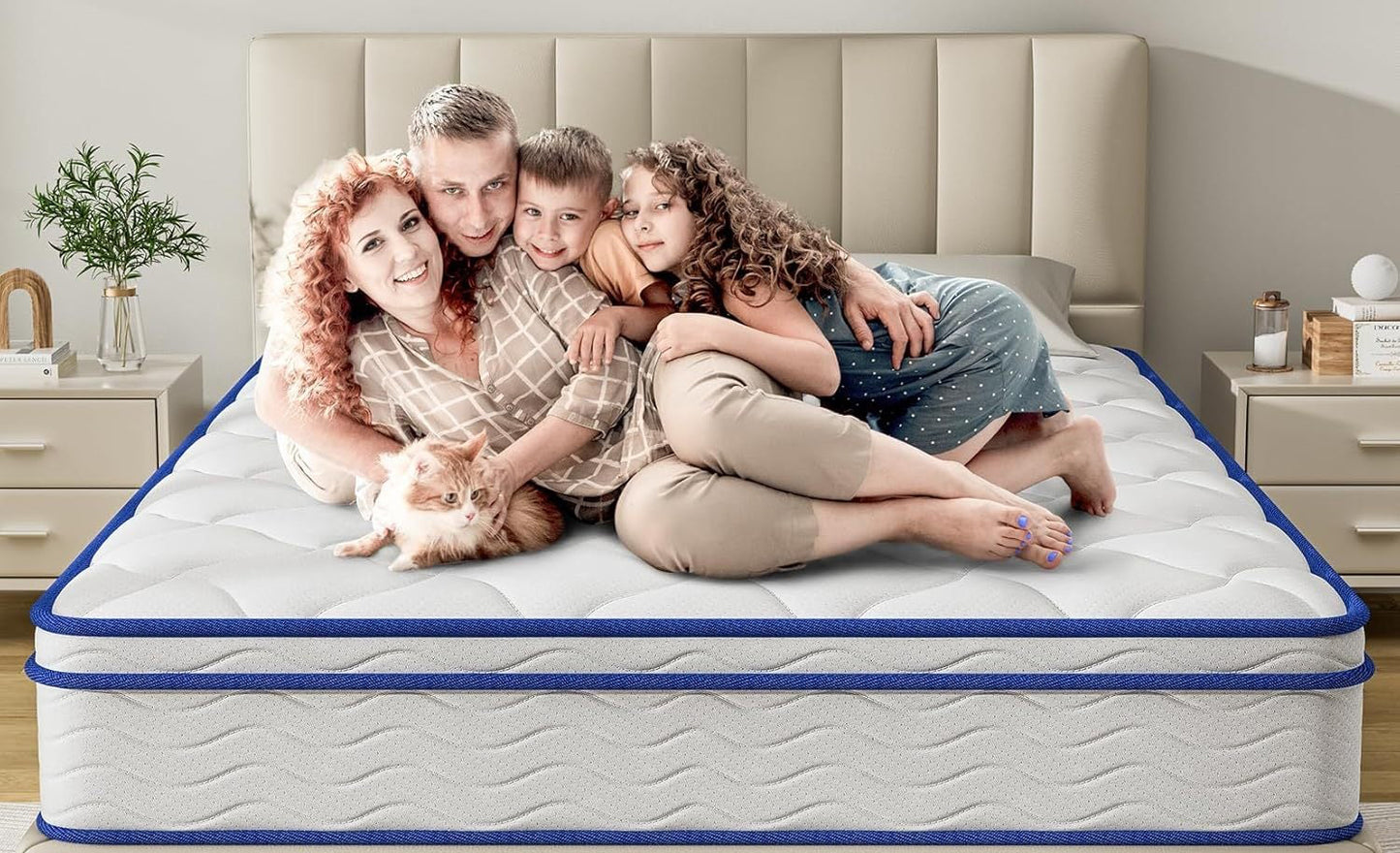 Single Bed Hybrid Mattress - Medium Firm Memory Foam & Spring, CertiPUR-US Certified