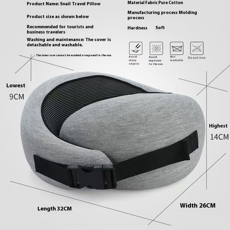 Memory Foam Travel Neck Pillow - U-Shape Adjustable Support for Airplane Car Office