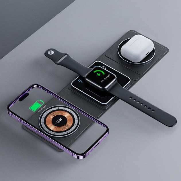 3-in-1 Magnetic Wireless Charger Station - iPhone, Apple Watch & AirPods