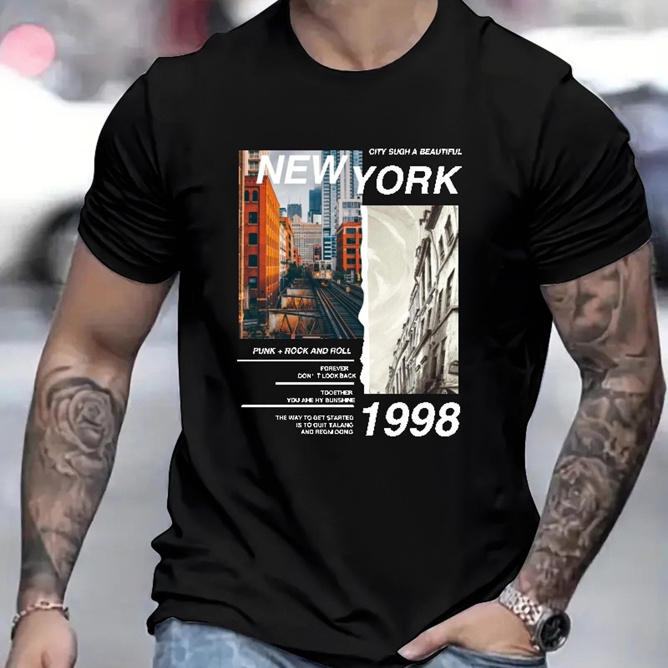 New York Men's T-Shirt - Breathable Athletic Short Sleeve