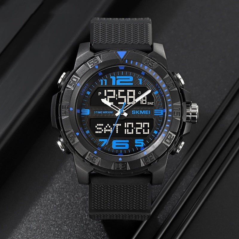 Dual Display Multifunctional Waterproof Electronic Watch Outdoor Sports