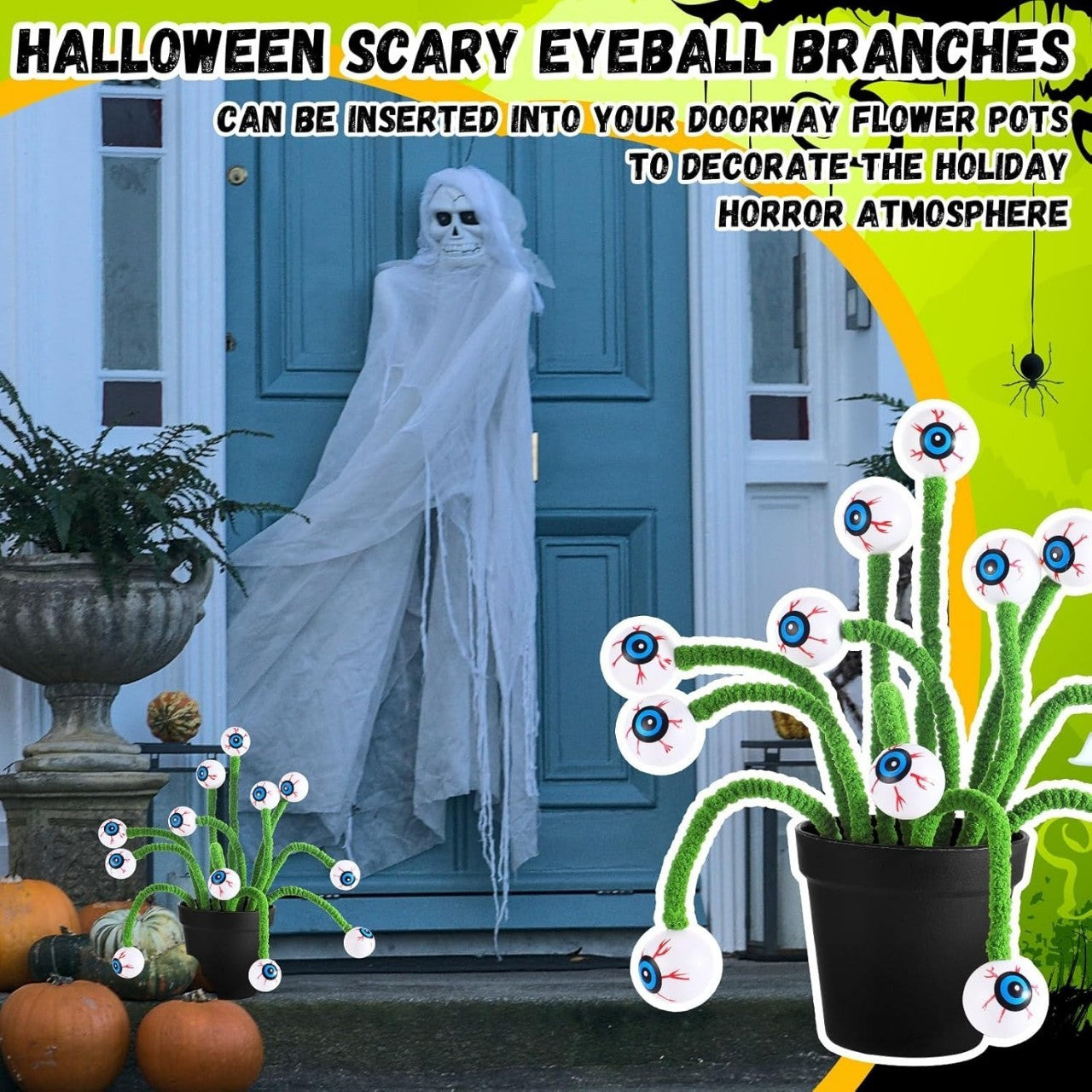 Halloween Spooky Eye Ball Branch Decorations - 20 Piece Set